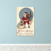 Sinterklaas die tot aan de rand van de afgrond sto canvas afdruk (Insitu (Houten vloer))