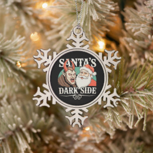 Sinterklaas' Donkere Kant Krampus Krampusnacht Ker Tin Sneeuwvlok Ornament