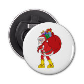 Sinterklaas draagt grote gele laarzen button flesopener (Voorkant)