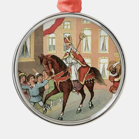 Sinterklaas Dutch St. Nick  St. Nicholas Metalen Ornament (Voorkant)