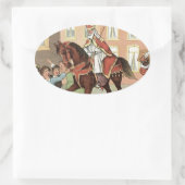 Sinterklaas Dutch St. Nick  St. Nicholas Ovale Sticker (Tas)