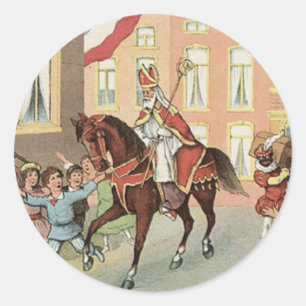 Sinterklaas Dutch St. Nick  St. Nicholas Ronde Sticker