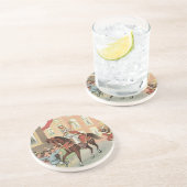 Sinterklaas Dutch St. Nick  St. Nicholas Zandsteen Onderzetter (Zijkant)