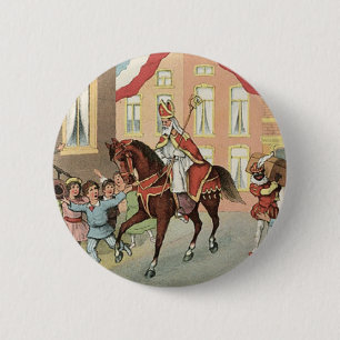 Sinterklaas Dutch St. Nick Vintage St. Nicholas Ronde Button 5,7 Cm