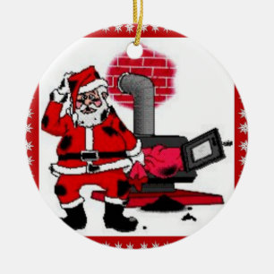  Sinterklaas & een Kolen Kachel Burner Ornament