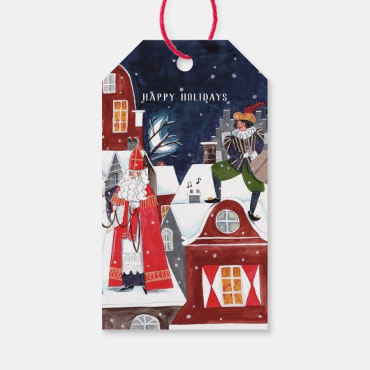 Sinterklaas en Amerigo Gift-Labels Cadeaulabel (Achterkant)
