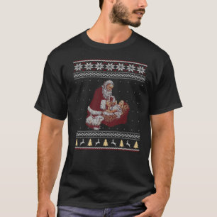 Sinterklaas en Baby Jezus in de woelige kerst T-shirt