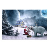 Sinterklaas en Beer van polen Foto Afdruk (Voorkant)