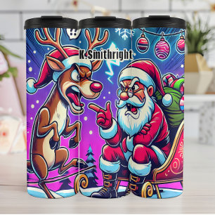Sinterklaas en boze rendieren thermosbeker