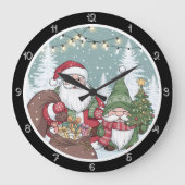 Sinterklaas en een gnoomscène grote klok (Voorkant)