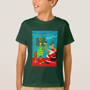 Sinterklaas en gebeden Mantis Quirky Weird Kerstmi T-shirt