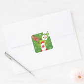 Sinterklaas en kerst met vrienden vierkante sticker (Envelop)