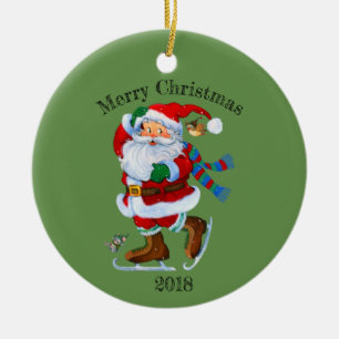 Sinterklaas en kerstjaar keramisch ornament