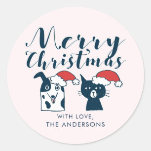 Sinterklaas en kerstmis ronde sticker