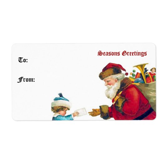Sinterklaas en Kind Gift Label (Voorkant)