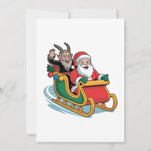 Sinterklaas en Krampus Kwaadaardig Donker Kerstmis Kaart