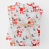 Sinterklaas en mevrouw Claus Kerstdans Inpakpapier Vel (In situ)