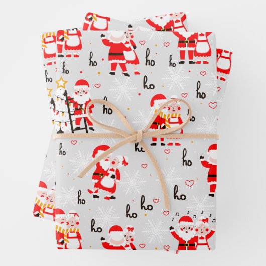 Sinterklaas en mevrouw Claus Kerstdans Inpakpapier Vel (In situ)