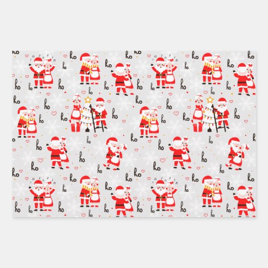 Sinterklaas en mevrouw Claus Kerstdans Inpakpapier Vel (Voorkant)