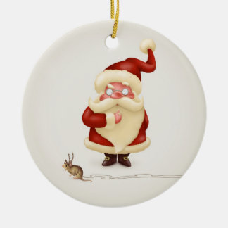 Sinterklaas en muisrendier keramisch ornament