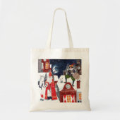 Sinterklaas en Piet op de daken van Amsterdam Tote Bag (Voorkant)