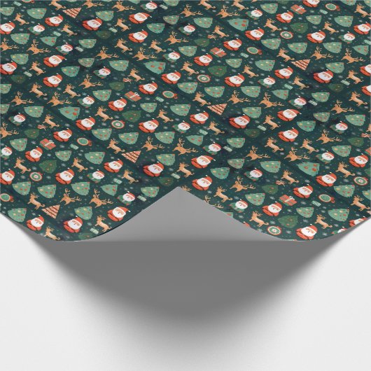 Sinterklaas en rendier cadeaupapier (Hoek)