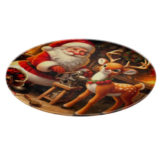 Sinterklaas en rendier snijplank (Hoek)