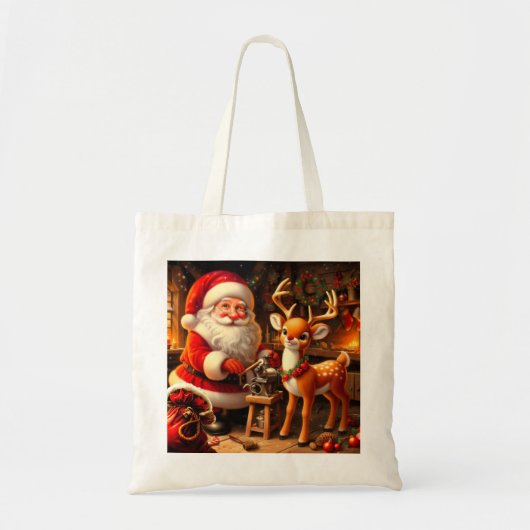 Sinterklaas en rendier tote bag (Voorkant)