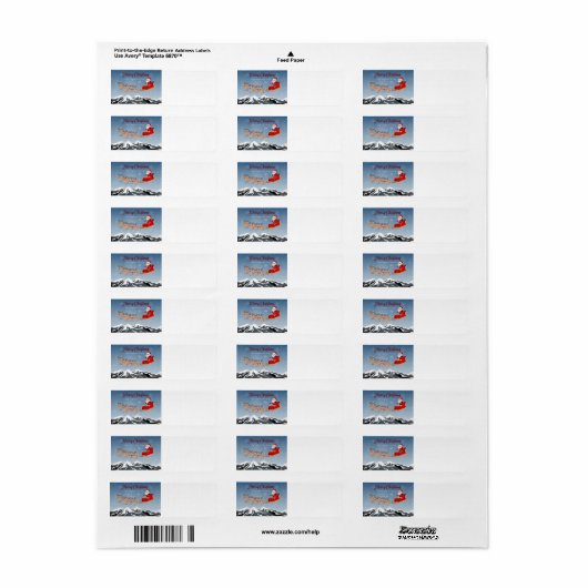 Sinterklaas en rendieren etiket (Full Sheet)