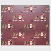Sinterklaas en rendieren - Kerst Schattige Cadeaupapier (Vlak)