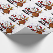 Sinterklaas en renrendierpalm in arm cadeaupapier (Hoek)