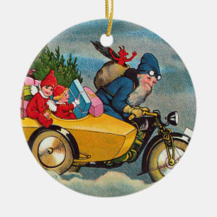Sinterklaas en Sidecar Keramisch Ornament