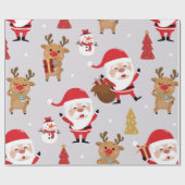 Sinterklaas en Sneeuwman Cadeaupapier (Vlak)