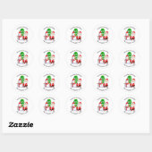 Sinterklaas en Sneeuwman Kerstmis Ronde Sticker (Vel)