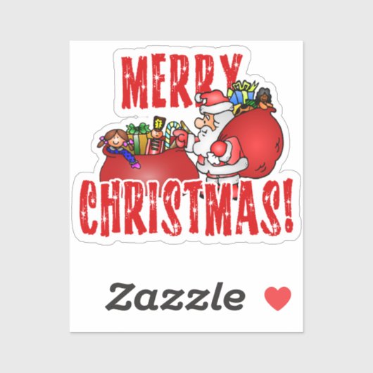 Sinterklaas en Speelgoed Tas Kerstmis Sticker (Vel)