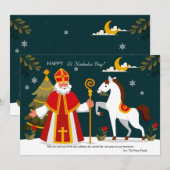 Sinterklaas en Zijn Paard Kerstkaart (Voorkant / Achterkant)