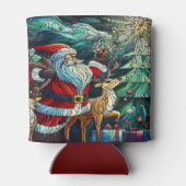 Sinterklaas en zijn rendierdragende geschenken blikjeskoeler (Achterkant)