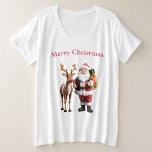 Sinterklaas en zijn rendieren grote maat t-shirt