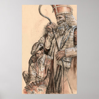 Sinterklaas en Zwarte Piet door Portia St Luke Poster