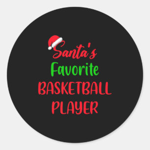 Sinterklaas favoriete basketballspeler basketball ronde sticker