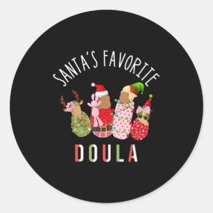 Sinterklaas' favoriete Doula-verpleegster Kerstmis Ronde Sticker
