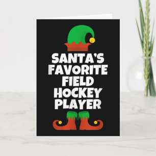 Sinterklaas Favoriete Hockey Speler Hoed Kerstmis Kaart