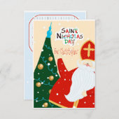 Sinterklaas felicitaties bedankkaart (Voorkant / Achterkant)