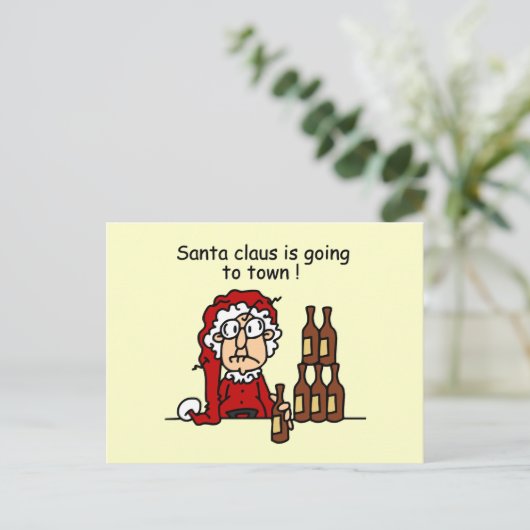 Sinterklaas gaat naar de stad feestdagenkaart (Staand voorkant)