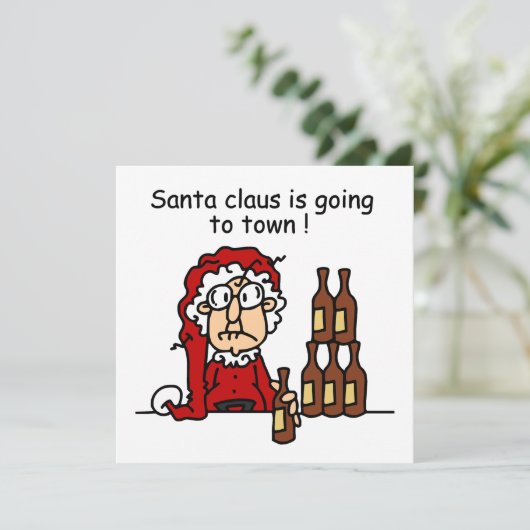 Sinterklaas gaat naar de stad feestdagenkaart (Staand voorkant)