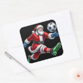 Sinterklaas geniet van een levendige voetbalwedstr vierkante sticker (Envelop)