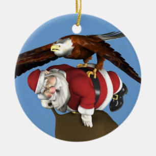 Sinterklaas gevangen door Bald Eagle Keramisch Ornament
