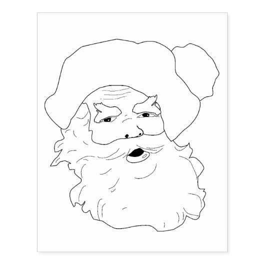 Sinterklaas gezicht rubberen stempel (Afrduk)