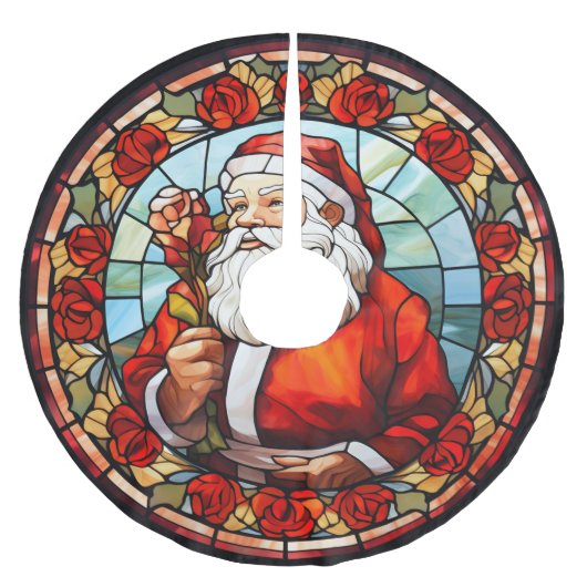 Sinterklaas Glas in lood Rozen Kerstmis Kerstboom Rok (Voorkant)