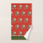 Sinterklaas Gnome Kerst Rood Groen Wit Bad Handdoek (Handdoek)